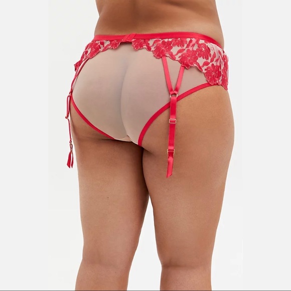 Torrid Raspberry Pink Mesh Garter Belt - Picture 4 of 5